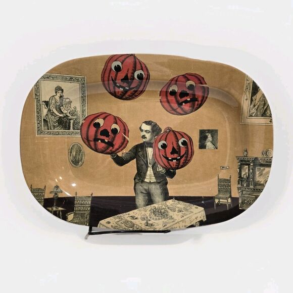 John Derian Target Halloween Pumpkin Juggler Melamine Serving Platter 16x11” - Picture 1 of 4